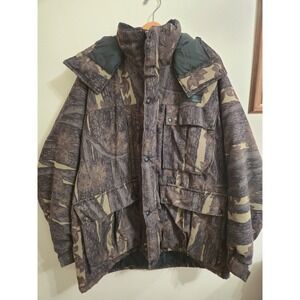 Vintage Gander Mountain Quiet+ Camo Hunting Jacket Mens XXL Made USA Hooded